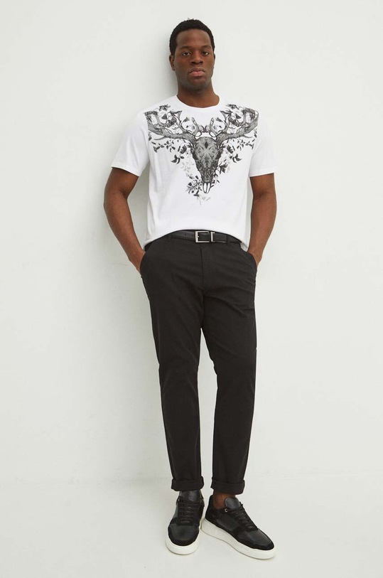 T-shirt bawełniany męski kolor biały RS24.TSM304 biały RS24