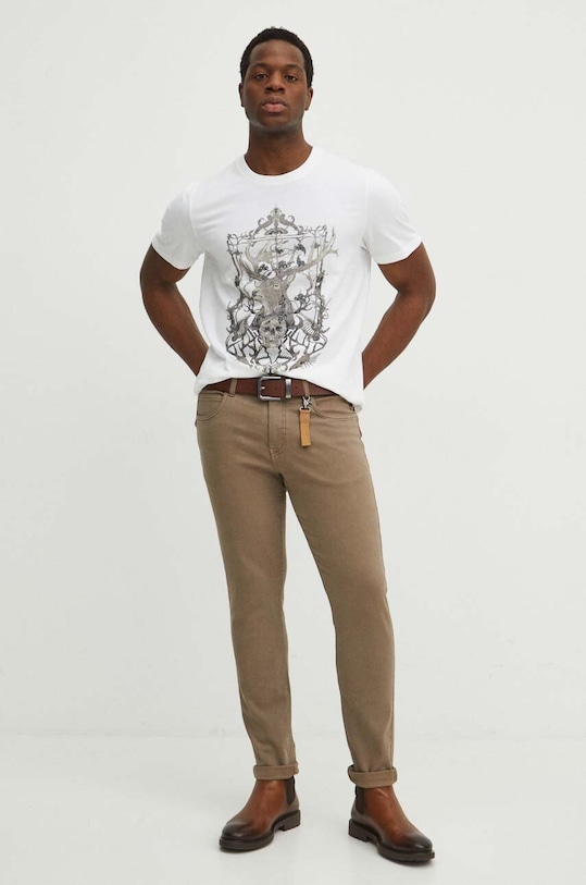 T-shirt bawełniany męski kolor biały RS24.TSM305 biały RS24