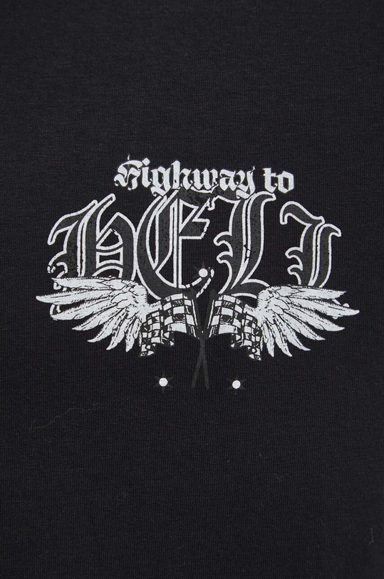 T-shirt bawełniany męski z domieszką elastanu z nadrukiem kolor czarny czarny RS24.TSM401