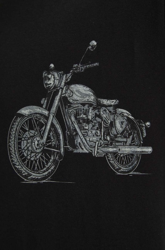 T-shirt bawełniany męski z domieszką elastanu z nadrukiem kolor czarny RS24.TSM409 czarny
