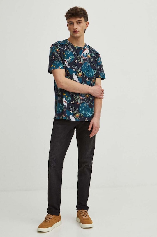 Odzież T-shirt bawełniany męski by Agnieszka Powązka, Grafika Polska kolor granatowy RS24.TSM452 granatowy