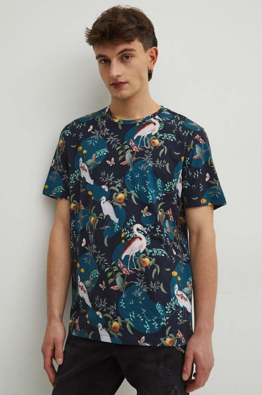 T-shirt bawełniany męski by Agnieszka Powązka, Grafika Polska kolor granatowy RS24.TSM452 granatowy
