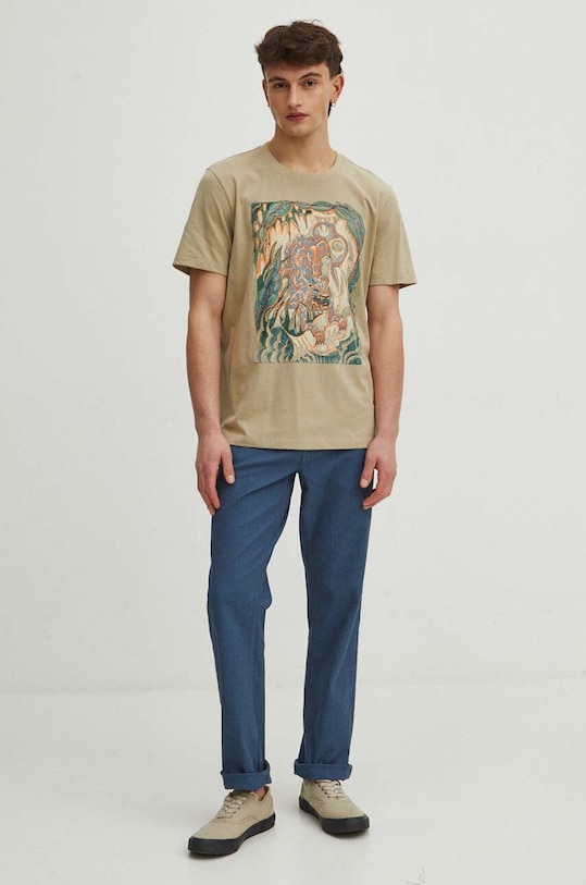 Oblečení Bavlněné tričko pánské z kolekce Graphics Series zelená barva RS24.TSM458 zelená