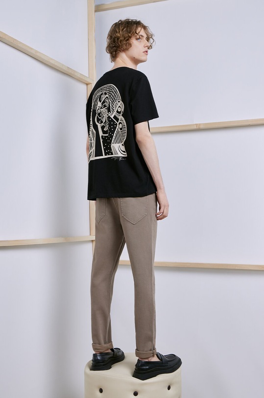 Medicine tricou din bumbac print negru RS24.TSM460