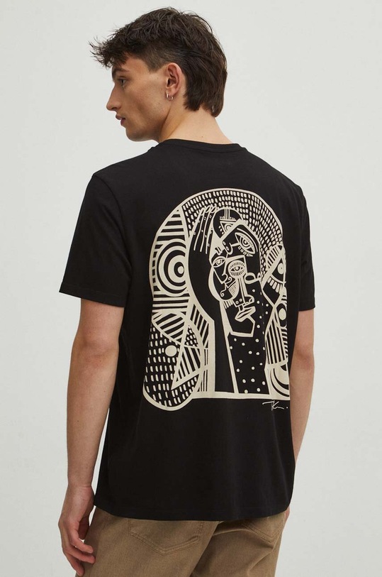 Bavlnené tričko pánske z kolekcie Graphics Series čierna farba čierna RS24.TSM460