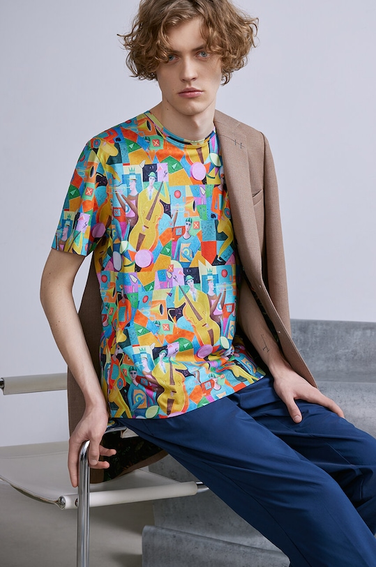 T-shirt bawełniany męski by Mirosław Nowiński, Grafika Polska kolor multicolor bawełna multicolor RS24.TSM461