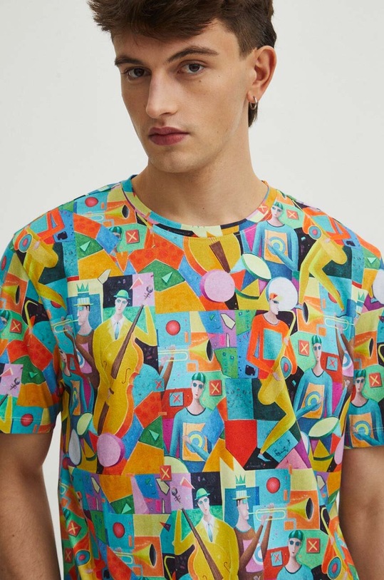 T-shirt bawełniany męski by Mirosław Nowiński, Grafika Polska kolor multicolor RS24.TSM461 multicolor