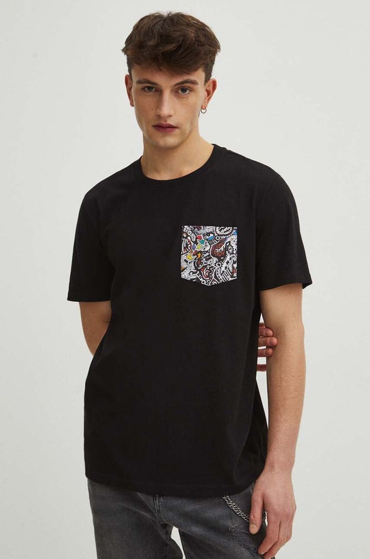 T-shirt bawełniany męski by Justyna Rybak, Grafika Polska kolor czarny RS24.TSM462 czarny RS24