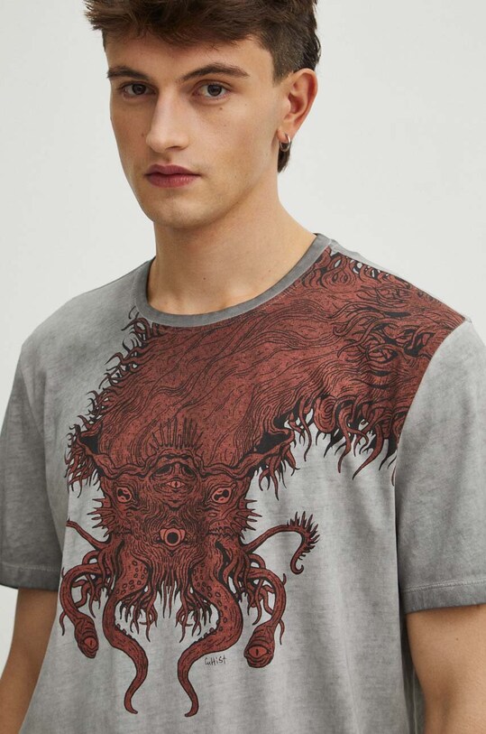 T-shirt bawełniany męski by Karol Patoła, Grafika Polska kolor szary RS24.TSM464 szary RS24