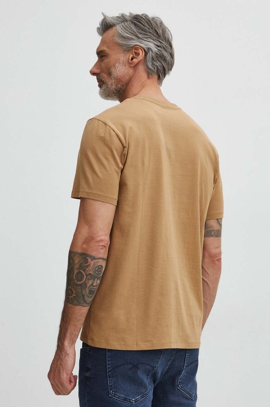 Odzież T-shirt bawełniany męski kolor beżowy RS24.TSM500 beżowy