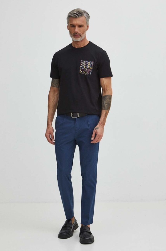 Bavlnené tričko pánske čierna farba RS24.TSM500 čierna RS24