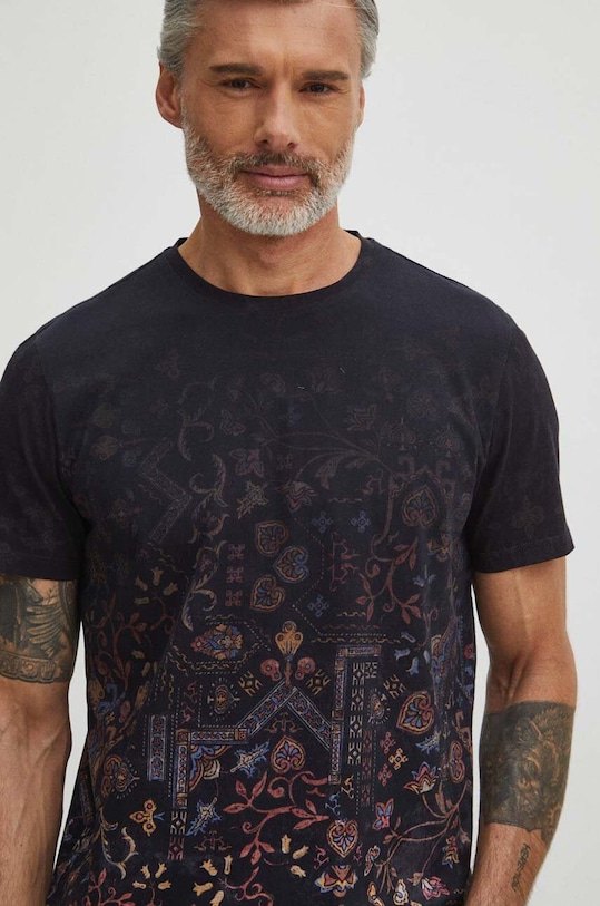 T-shirt bawełniany męski wzorzysty kolor multicolor bawełna multicolor RS24.TSM501