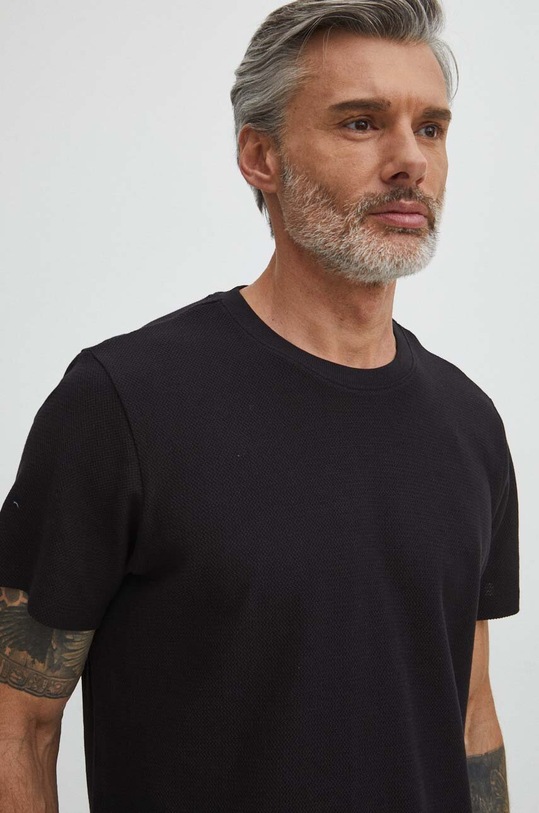 Bavlněné tričko pánské černá barva RS24.TSM505 černá