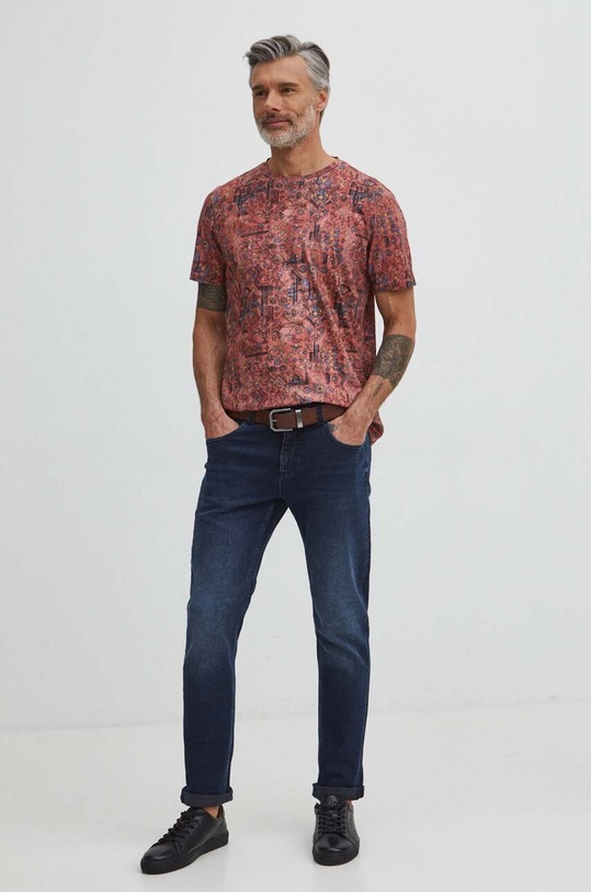 Bavlněné tričko pánské fialová barva RS24.TSM506 fialová RS24