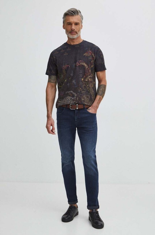 T-shirt bawełniany męski wzorzysty kolor multicolor RS24.TSM508 multicolor RS24