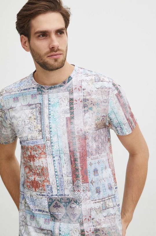 T-shirt bawełniany męski wzorzyste multicolor RS24.TSM511