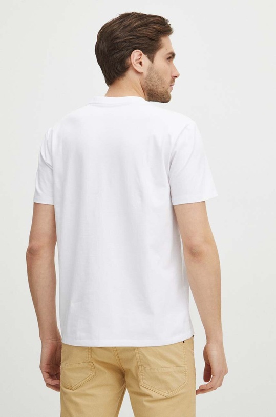 Odzież T-shirt bawełniany męski z domieszką elastanu z nadrukiem kolor biały RS24.TSM601 biały