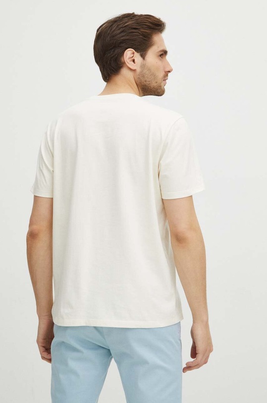 Odzież T-shirt bawełniany męski z nadrukiem kolor beżowy RS24.TSM607 beżowy