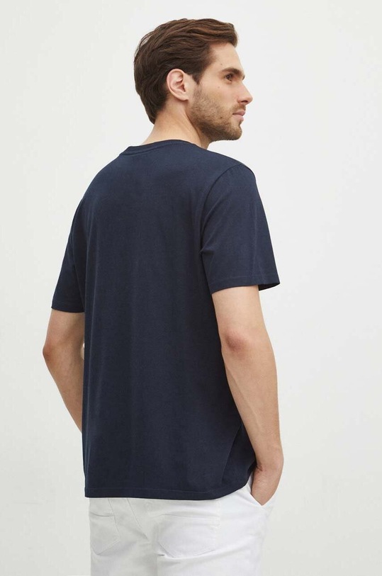 Odzież T-shirt bawełniany męski z domieszką elastanu z nadrukiem kolor granatowy RS24.TSM622 granatowy