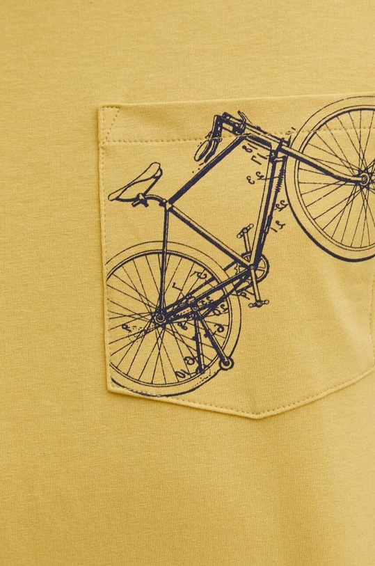 T-shirt bawełniany męski z domieszką elastanu z nadrukiem kolor żółty RS24.TSM624 żółty