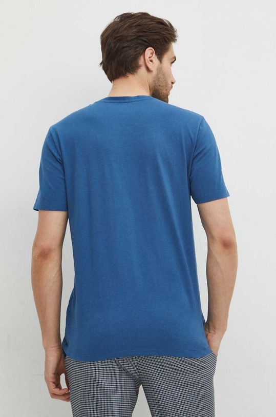 Odzież T-shirt bawełniany męski z domieszką elastanu z nadrukiem kolor niebieski RS24.TSM624 niebieski