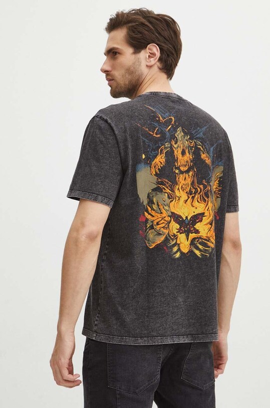 Oblečenie Bavlnené tričko pánske Metallica čierna farba RS24.TSM653 čierna