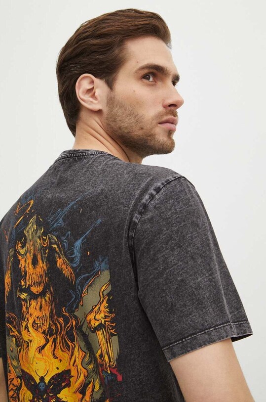 Bavlnené tričko pánske Metallica čierna farba RS24.TSM653 čierna