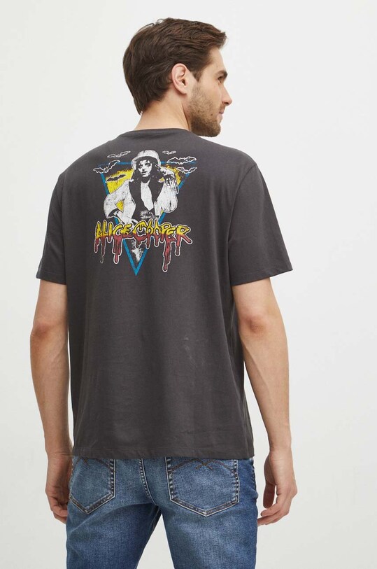 Odzież T-shirt bawełniany męski Alice Cooper kolor szary RS24.TSM655 szary