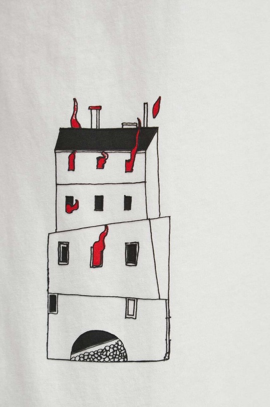 T-shirt bawełniany męski z kolekcji Jerzy Nowosielski x Medicine kolor beżowy RS24.TSM670