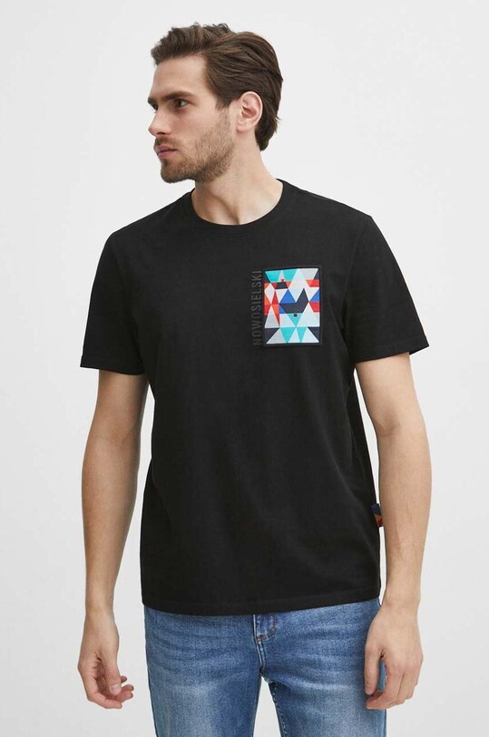 T-shirt bawełniany męski z kolekcji Jerzy Nowosielski x Medicine kolor czarny RS24.TSM672 czarny RS24