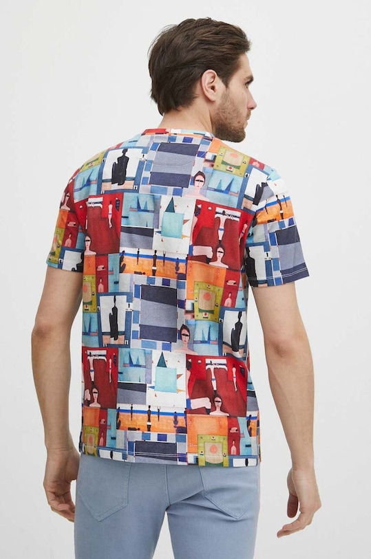 T-shirt bawełniany męski z kolekcji Jerzy Nowosielski x Medicine kolor multicolor multicolor RS24.TSM679