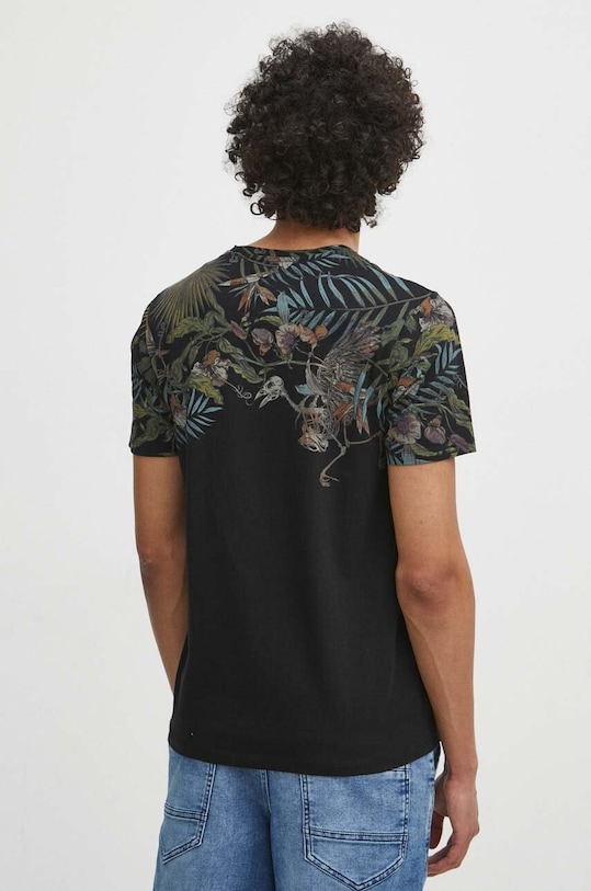 Odzież T-shirt bawełniany męski z nadrukiem kolor czarny RS24.TSM705 czarny