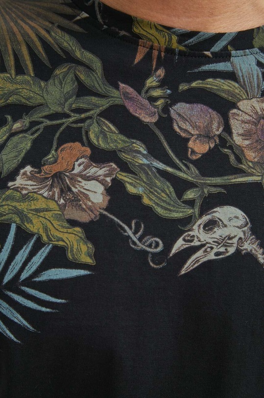 T-shirt bawełniany męski z nadrukiem kolor czarny RS24.TSM705 czarny