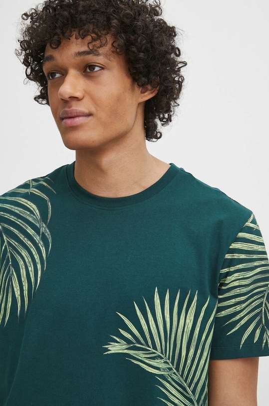 T-shirt bawełniany męski kolor zielony RS24.TSM710 turkusowy