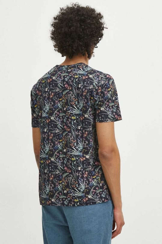 Odzież T-shirt bawełniany męski wzorzysty kolor granatowy RS24.TSM720 granatowy