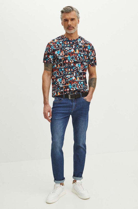 Bavlnené tričko pánske čierna farba RS24.TSM722 čierna RS24