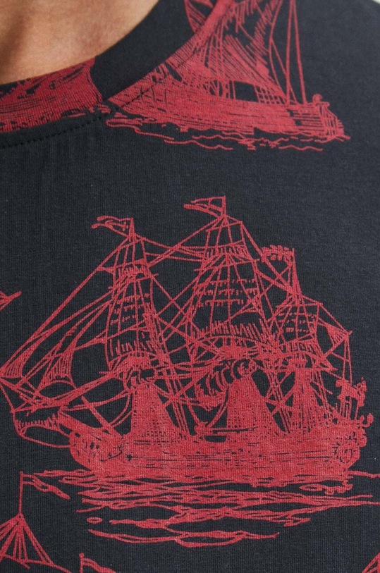 Bavlnené tričko pánske tmavomodrá farba RS24.TSM806 tmavomodrá