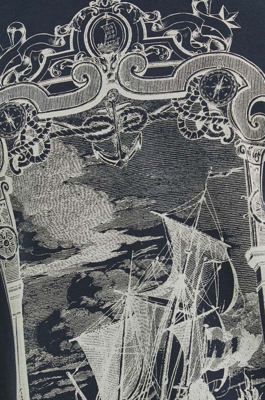 T-shirt bawełniany męski z domieszką elastanu z nadrukiem kolor granatowy RS24.TSM809 granatowy