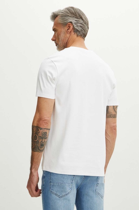 Odzież T-shirt bawełniany męski z nadrukiem kolor biały RS24.TSM811 biały