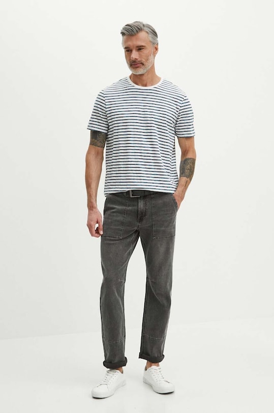 Bavlnené tričko pánske biela farba RS24.TSM813 biela RS24