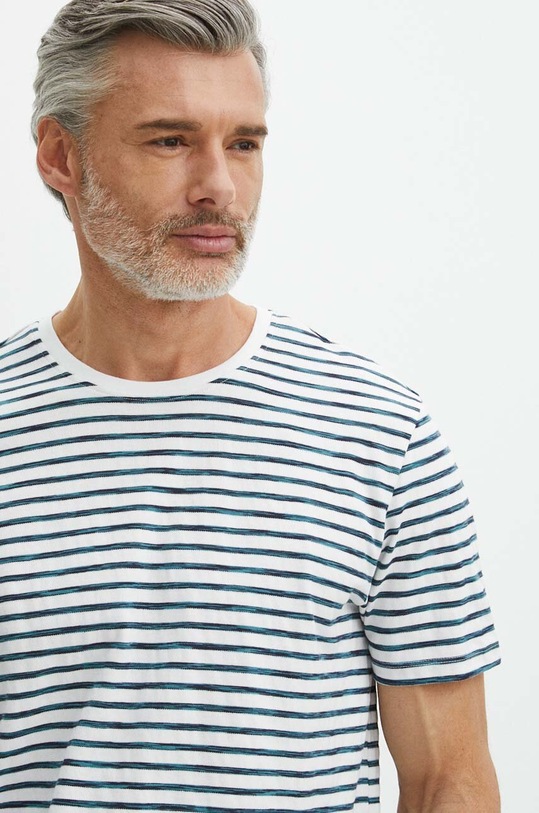 Bavlnené tričko pánske biela farba biela RS24.TSM813