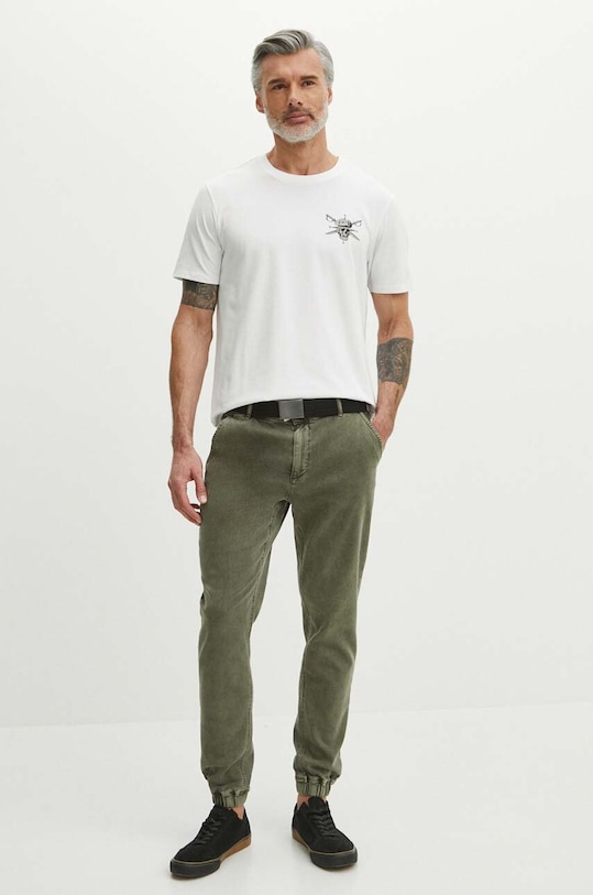 T-shirt bawełniany męski kolor biały RS24.TSM815 biały RS24