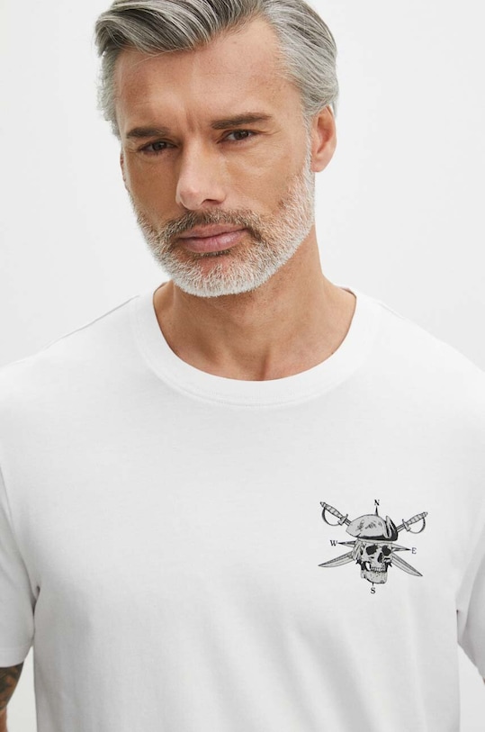 T-shirt bawełniany męski kolor biały RS24.TSM815 biały