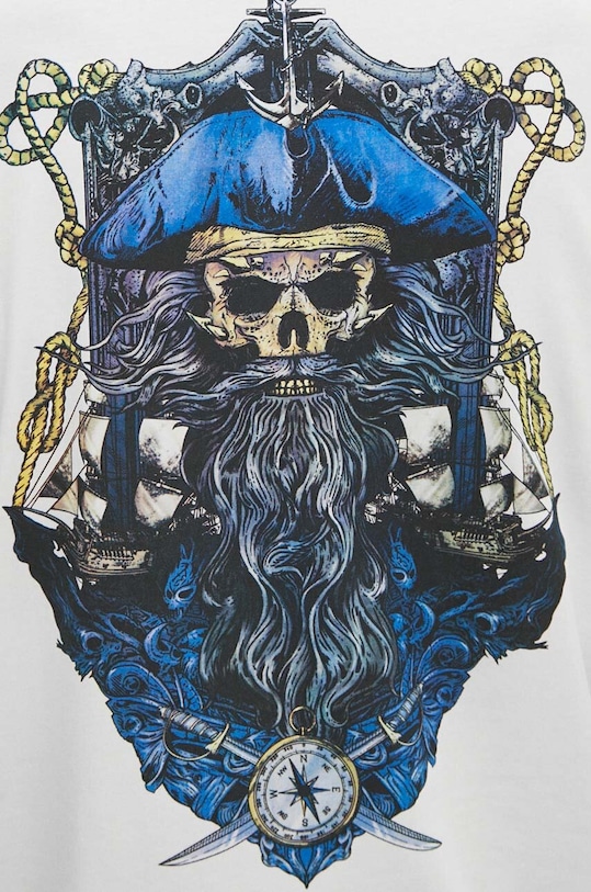 T-shirt bawełniany męski kolor biały RS24.TSM815