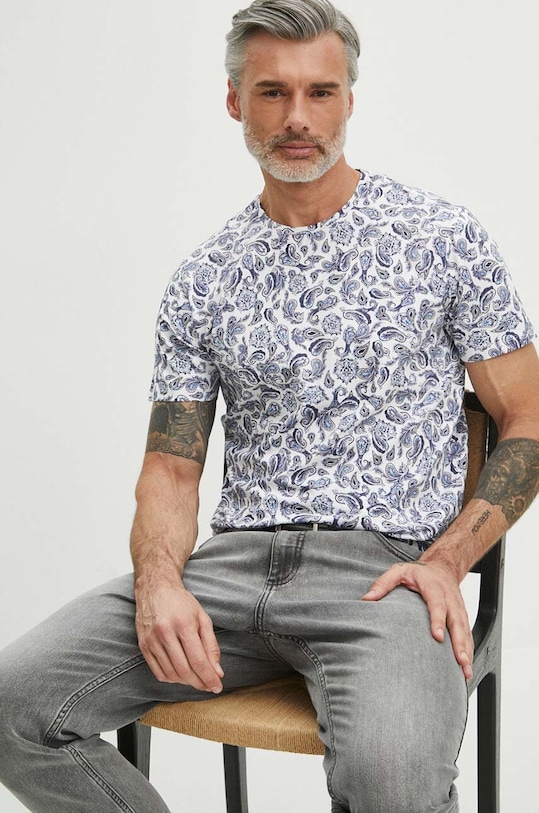 Medicine t-shirt bawełniany wzorzyste biały RS24.TSM820