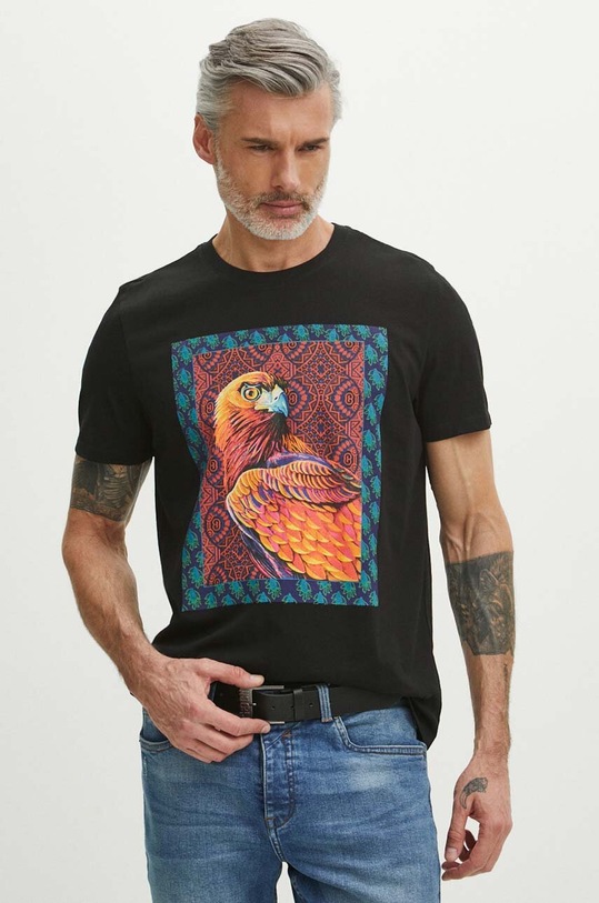 T-shirt bawełniany męski z kolekcji Jane Tattersfield x Medicine kolor czarny RS24.TSM857 czarny RS24