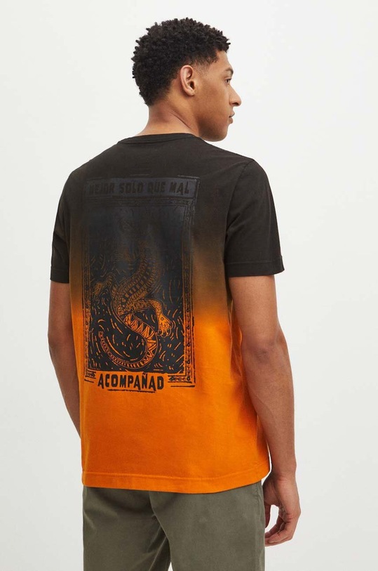 T-shirt bawełniany męski z nadrukiem kolor multicolor okrągły multicolor RS24.TSM901