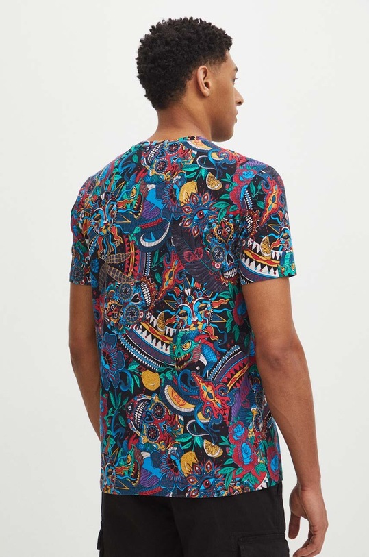 Odzież T-shirt bawełniany męski z domieszką elastanu wzorzysty kolor multicolor RS24.TSM904 multicolor