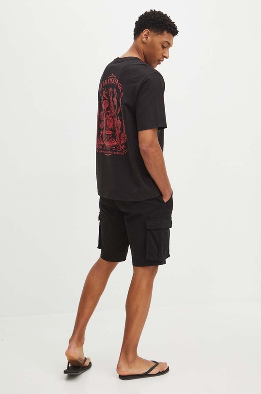 Bavlnené tričko pánske čierna farba RS24.TSM908 čierna RS24