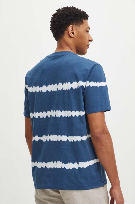 Odzież T-shirt bawełniany męski z efektem tie dye z nadrukiem kolor zielony RS24.TSM915 turkusowy